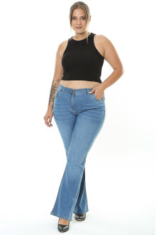 Jeans maxi deschise în culori deschise