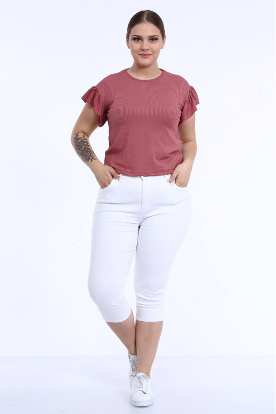 Blugi maxi capri albi