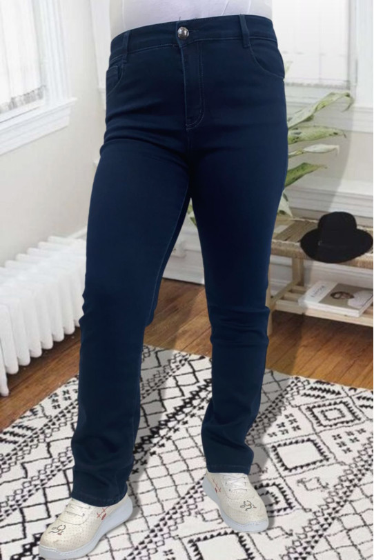 Jeans maxi curățați cu căptușeală matlasată