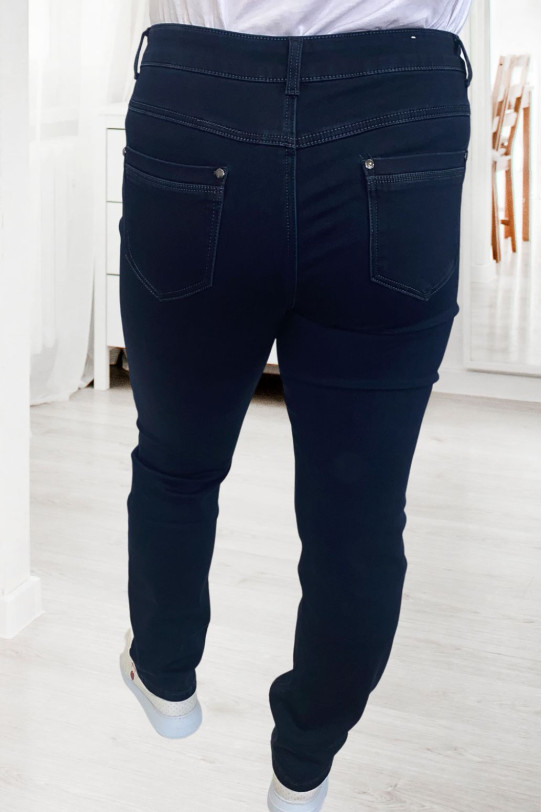 Jeans maxi curățați cu căptușeală matlasată