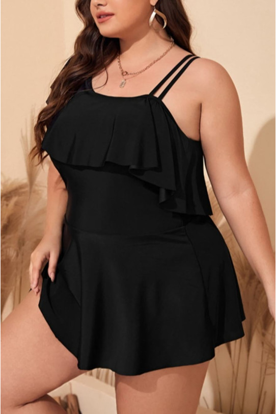 Cherri maxi tankini cu partea de sus în formă de rochie