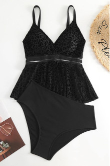 Maxi tankini cu partea de sus tip bretele în negru