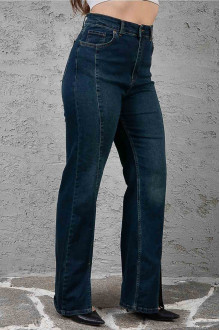 Jeans maxi cu talie înaltă