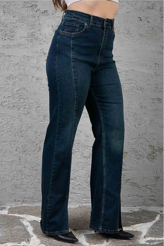 Jeans maxi cu talie înaltă