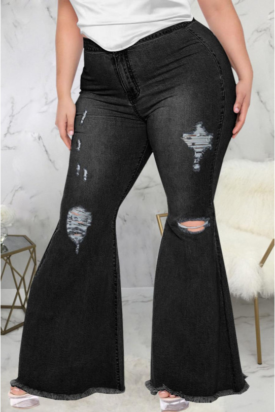 Cherri maxi jeans Charleston cu ușoară ruptură