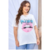 Tricou maxi alb "Kiss"