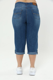 Maxi jean capri cu mansete