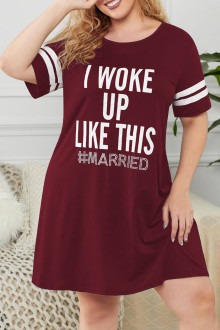 Maxi nightgown color burgundy with inscription