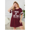 Maxi nightgown color burgundy with inscription