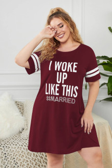 Maxi nightgown color burgundy with inscription