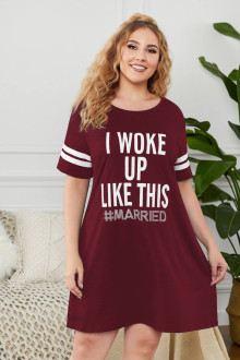 Maxi nightgown color burgundy with inscription