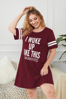 Maxi nightgown color burgundy with inscription