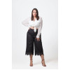 Pantaloni maxi negri 7/8 cu dantelă