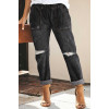 Jeans maxi moderne cu elastic la talie