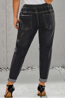 Jeans maxi moderne cu elastic la talie