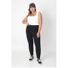 Un pantalon opac din bumbac negru