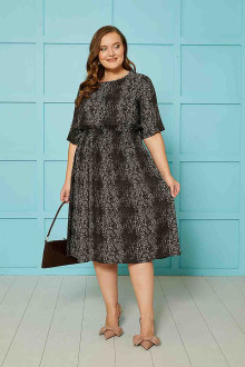 Rochie midi în leopard întunecat