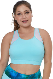 Sutien sport maxi în albastru deschis